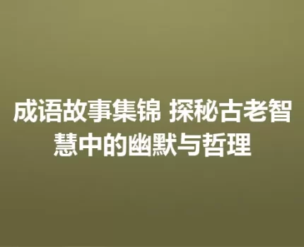 成语故事集锦 探秘古老智慧中的幽默与哲理